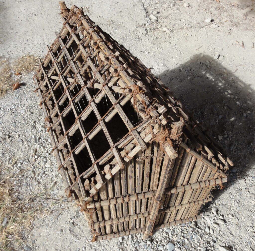 Model made in Oman by a local builder showing palm frond stems (barast) andi date palm frond stem construction.
